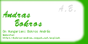andras bokros business card